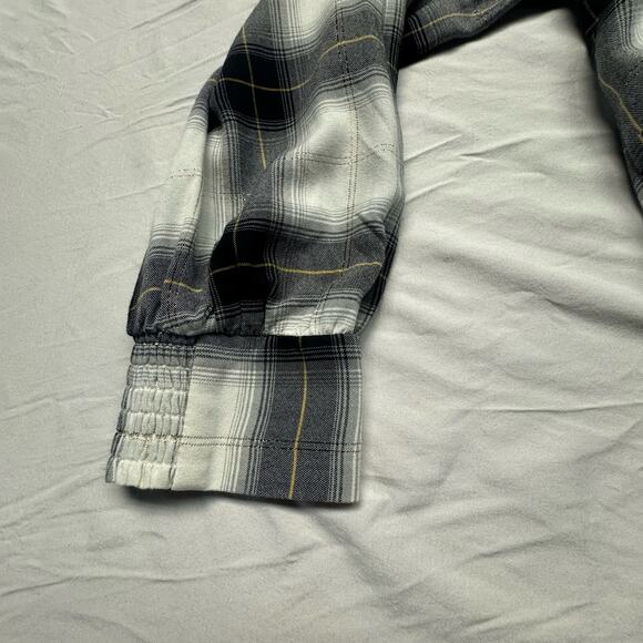 Loft Popover Split V-Neck Long Sleeve Tunic Top Women Lp White Black Gold Plaid - Picture 6 of 12